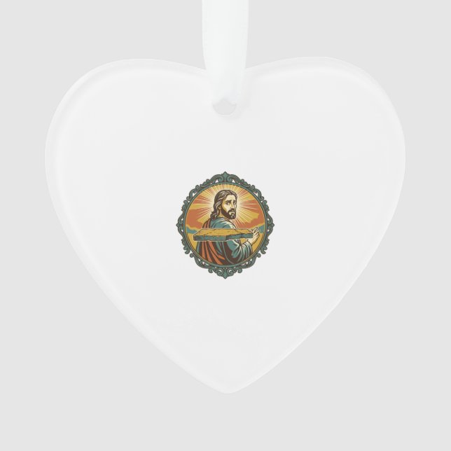 Embarrassed Jesus Tripping Flat Surface Public Clu Ornament (Front)