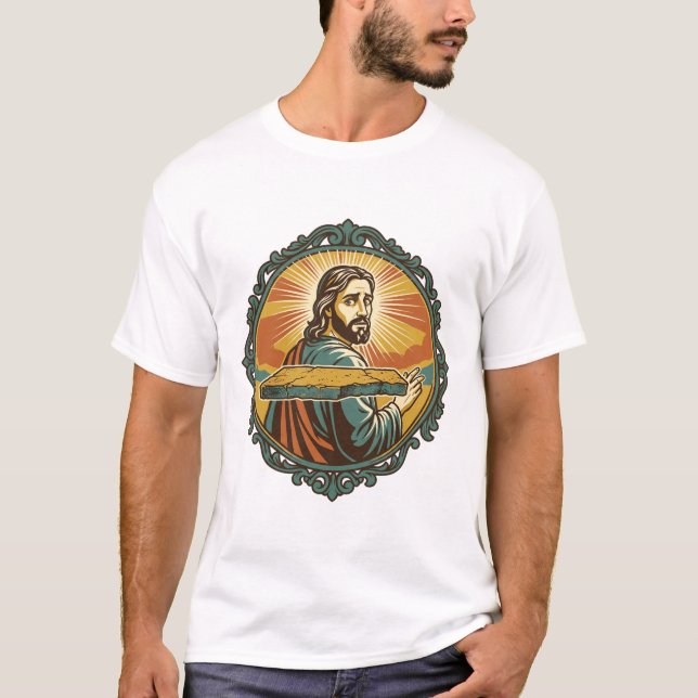 Embarrassed Jesus Tripping Flat Surface Public Clu T-Shirt (Front)