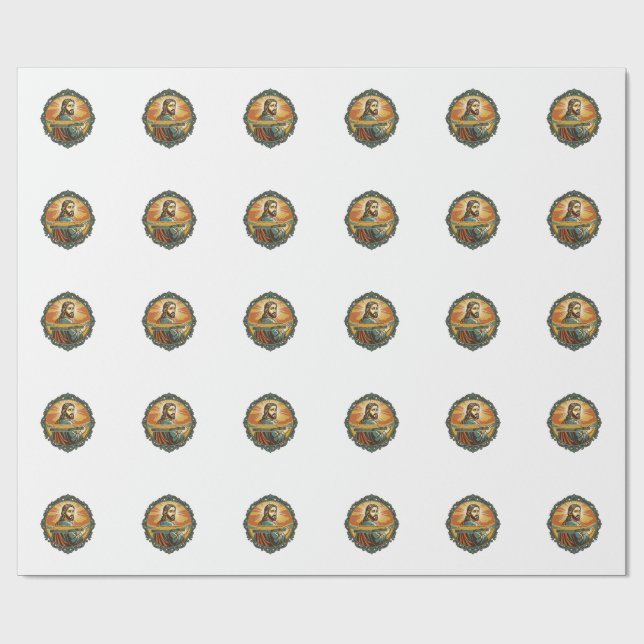 Embarrassed Jesus Tripping Flat Surface Public Clu Wrapping Paper (Flat)