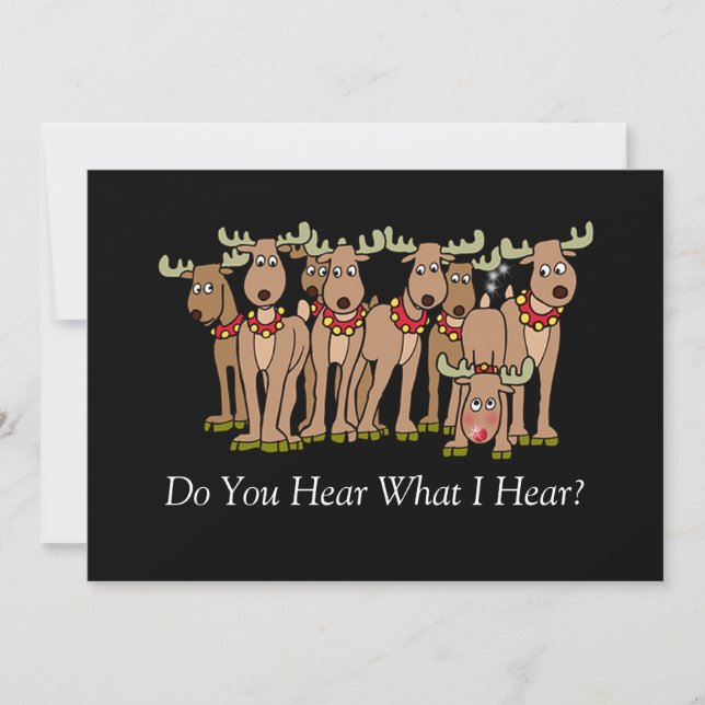 Embarrassed Reindeer Passes Gas Christmas Holiday Card (Front)