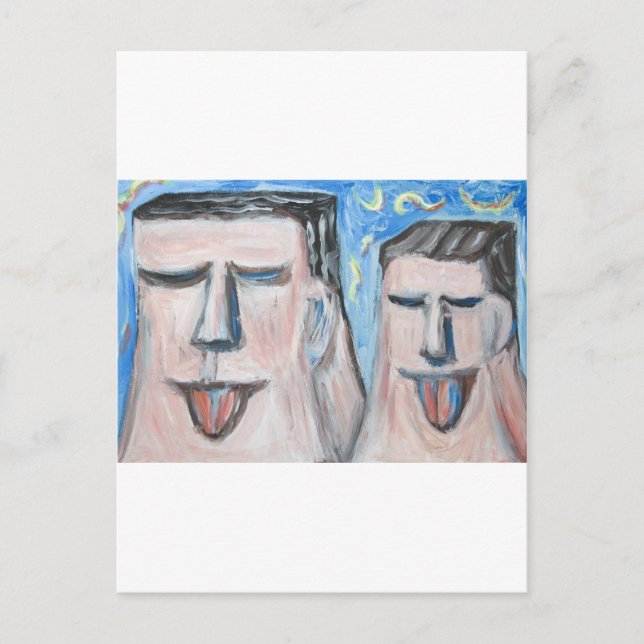 Embarrassing Father and Son ( expressionism) Postcard (Front)