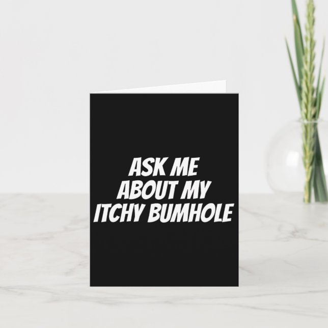 Embarring Bachelor Party Forfeit Itchy Bum  Card (Front)