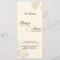 Embassy Ecru Creme Floral Wedding Program Card