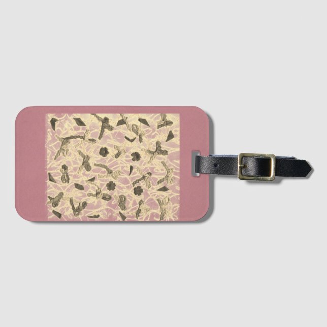 Embellished Floating Bows Luggage Tag (Front Horizontal)