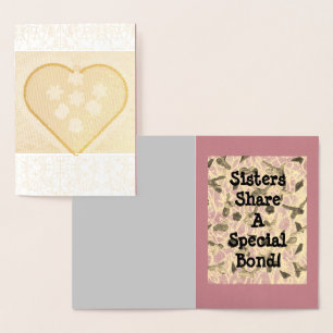 Embellished Floating Bows Sister Foil Card