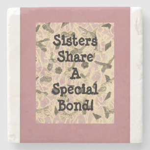 Embellished Floating Bows Sister Stone Coaster
