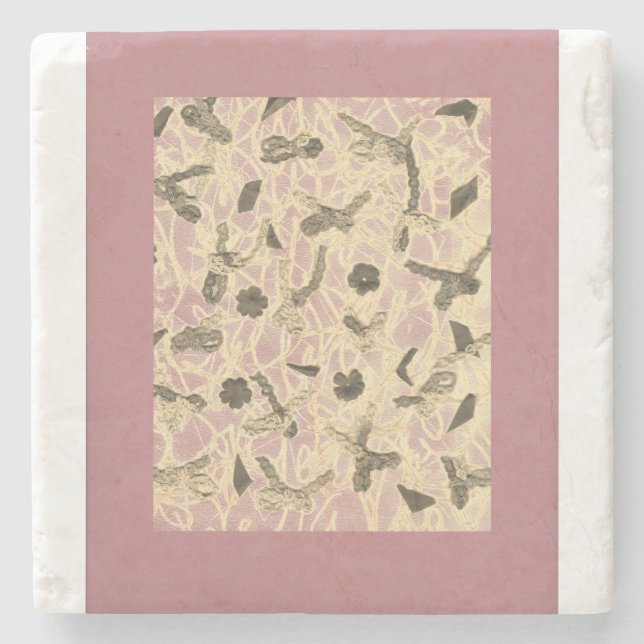 Embellished Floating Bows Stone Coaster (Front)