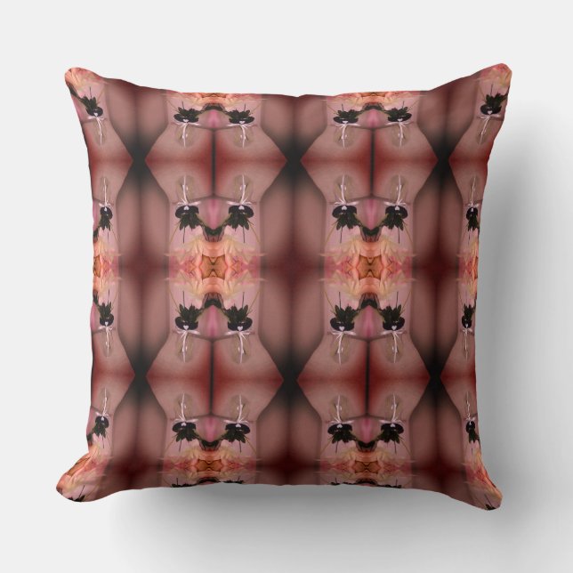 Embellished Flower Abstract Two Throw Pillow (Front)