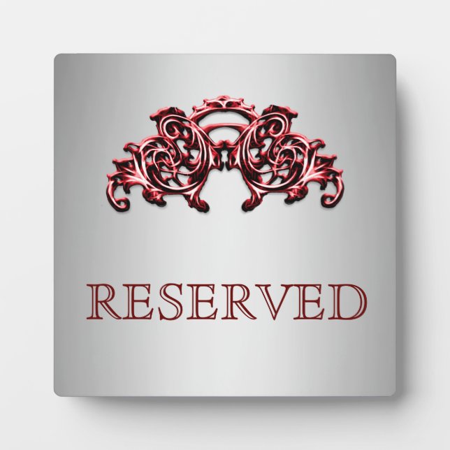 Embellished Reserved table restaurant  plaque (Front)