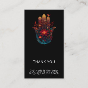 Ember Lotus   Hamsa Hand Design Business Card