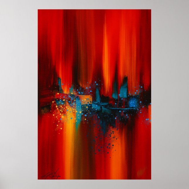  Ember Skyline Abstract Poster (Front)