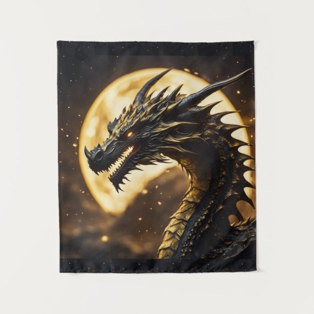 Ember The Dragon Wall Hanging Bedroom Decor Tapestry (Front)