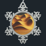 Ember Valleys Snowflake Pewter Christmas Ornament<br><div class="desc">This stunning artwork captures the elegance of golden sand dunes stretching endlessly across a vast desert. Gentle curves and flowing lines create a hypnotic rhythm, while soft lighting casts warm highlights and deep shadows that emphasize the natural textures. Ideal for evoking a sense of calm, warmth, and timeless beauty in...</div>