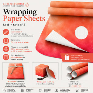 Emberblush Rise Wrapping Paper Sheet