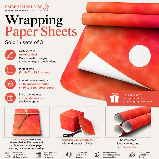 Emberblush Rise Wrapping Paper Sheet (Creator Uploaded)