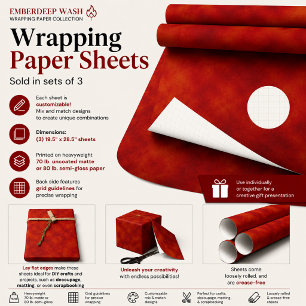 Emberdeep Wash Wrapping Paper Sheet