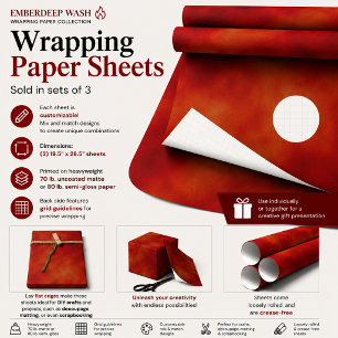 Emberdeep Wash Wrapping Paper Sheet