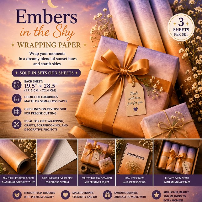 Embers in the Sky Wrapping Paper Sheet (Creator Uploaded)