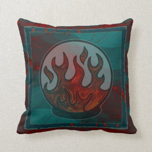 Embers Mixed Media Abstract Throw Pillow