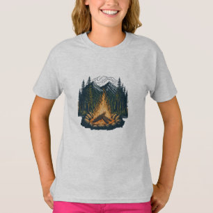 Embers of Connection: Campfire Sketch T-Shirt