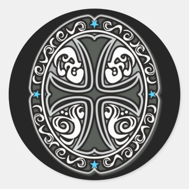 Emblem CROSS Classic Round Sticker (Front)