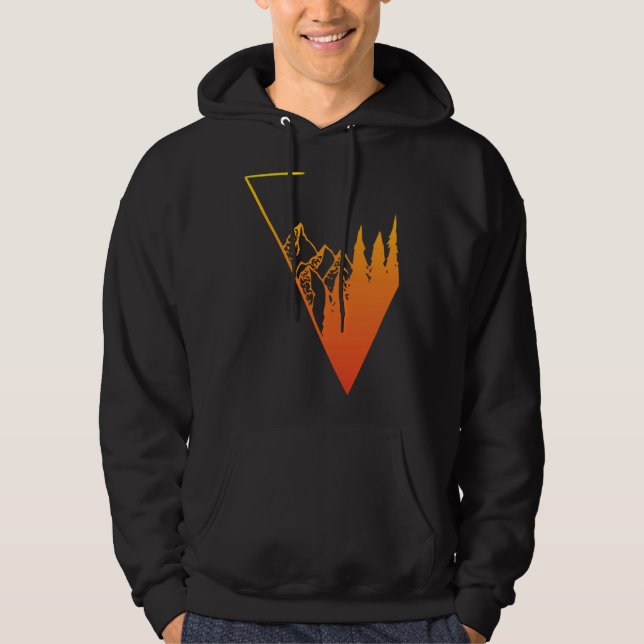 Emblem mountain panorama and forest  easy going fa hoodie (Front)