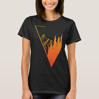 Emblem mountain panorama and forest easy going fa T-Shirt