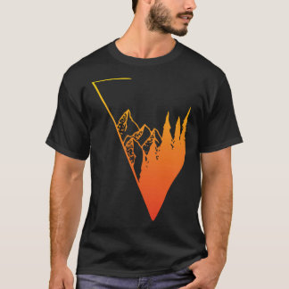 Emblem mountain panorama and forest easy going fa T-Shirt