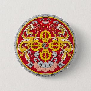 Emblem of Bhutan (རྒྱལ་ཡོངས་ལས་རྟགས་) 2 Inch Round Button