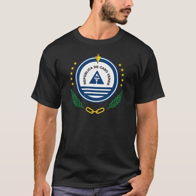 Emblem of Cape Verde Brasão de armas de Cabo Verde T-Shirt (Front)