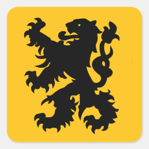 Emblem of Flemish Lion Square Sticker