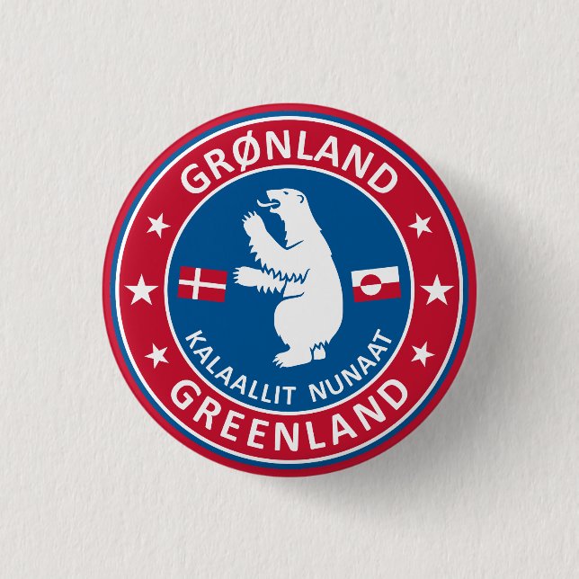 Emblem of Greenland  1 Inch Round Button (Front)