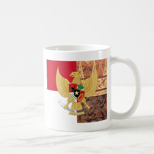 Emblem of Indonesia - Garuda Pancasila  Batik Flag Coffee Mug (Right)