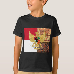 Emblem of Indonesia - Garuda Pancasila  Batik Flag T-Shirt