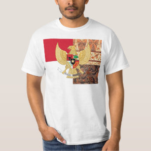 Emblem of Indonesia - Garuda Pancasila Batik Flag T-Shirt