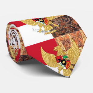 Emblem of Indonesia - Garuda Pancasila Batik Flag Tie