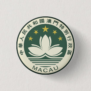Emblem of Macau 1 Inch Round Button