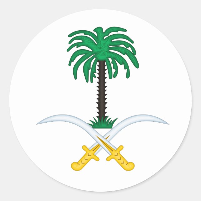 Emblem of Saudi Arabia Classic Round Sticker (Front)