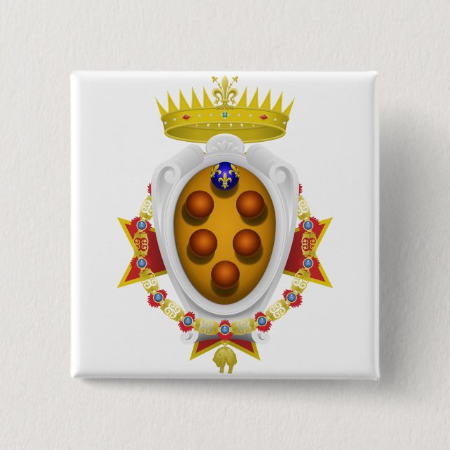 Emblem of the Navy Tuscany Medici 2 Inch Square Button (Front)