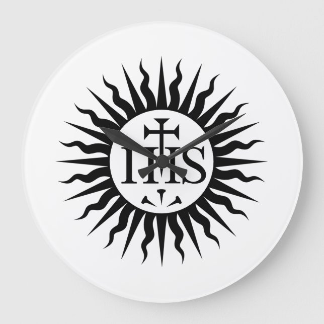Emblem of the Society of Jesus  Large Clock (Front)