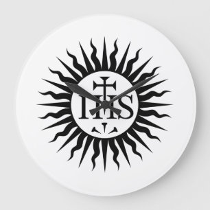 Emblem of the Society of Jesus Monogram  Large Clock