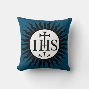 Emblem of the Society of Jesus  Throw Pillow