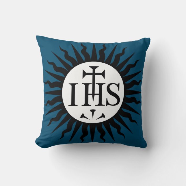 Emblem of the Society of Jesus  Throw Pillow (Front)