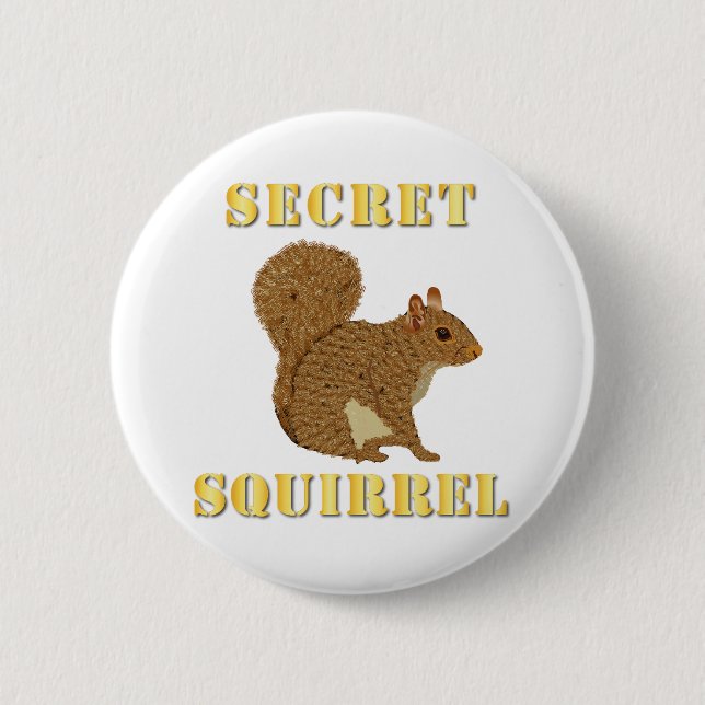 Emblem - Secret Squirrel with text 2 Inch Round Button (Front)