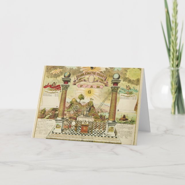 Emblematic Chart and Masonic History of FAM Card (Front)