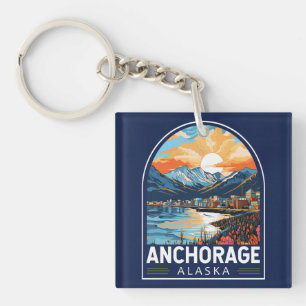 Emblème d'art de voyage à Anchorage Alaska
