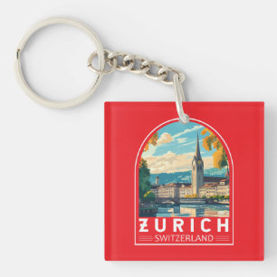 Emblème d'art de voyage de Zurich Suisse