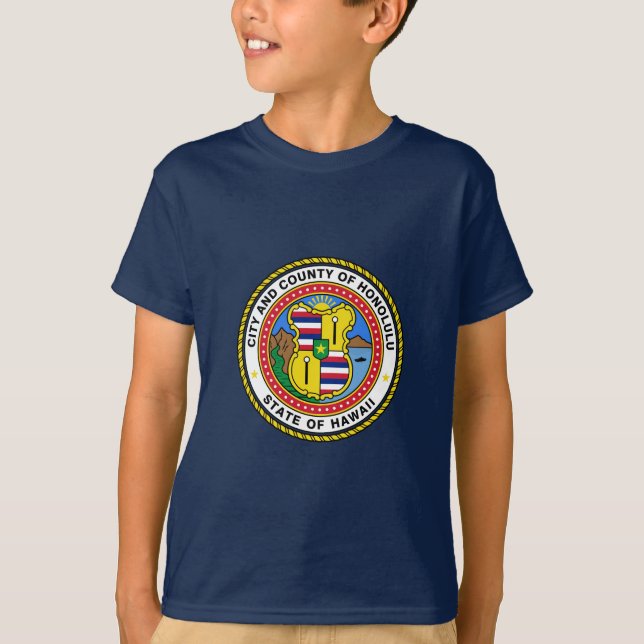 Emblème de la ville d'Honolulu, Hawaii T-Shirt (Devant)