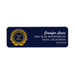 Emblème de texte personnalisé Style Bleu Gold Adre