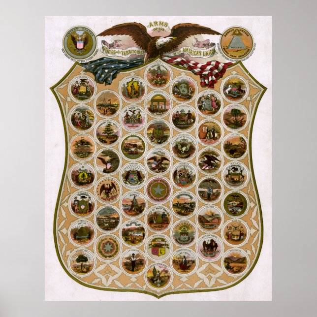Emblems of the United States 1876 Poster (Front)